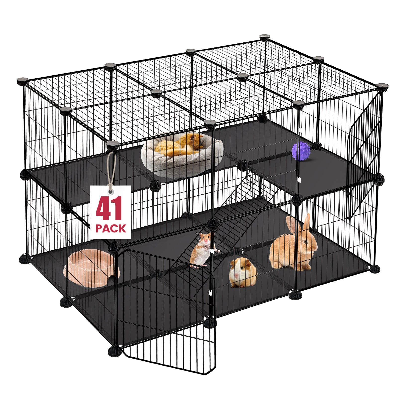 VISCOO 41 Panels Pet Playpen, 35.4" x 23.6" x 23.6" Small Animal Playpen
