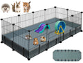 VISCOO 12 Panels Small Animal Playpen, 48" x 24" x 16" Guinea Pigs Cages, C&amp, C Cage for Guinea Pigs with Waterproof Mat