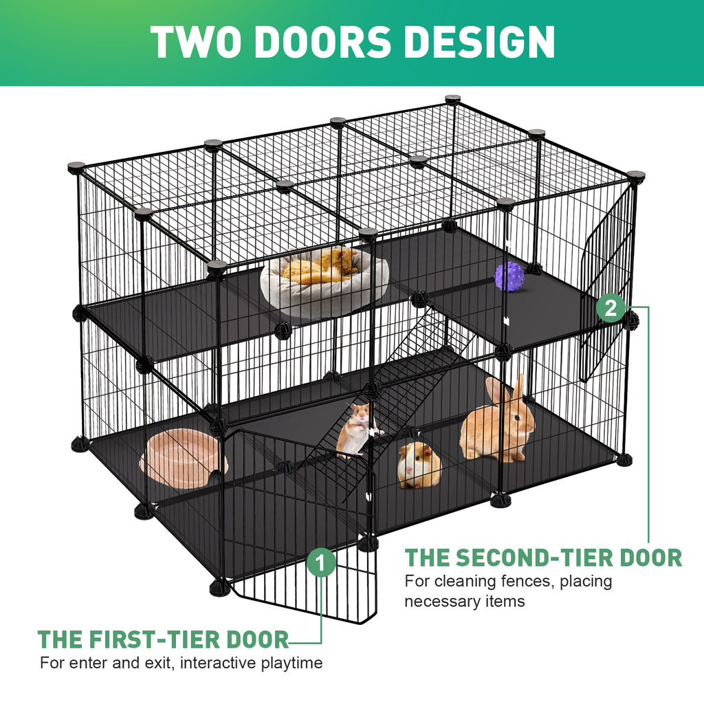 VISCOO 41 Panels Pet Playpen, 35.4" x 23.6" x 23.6" Small Animal Playpen