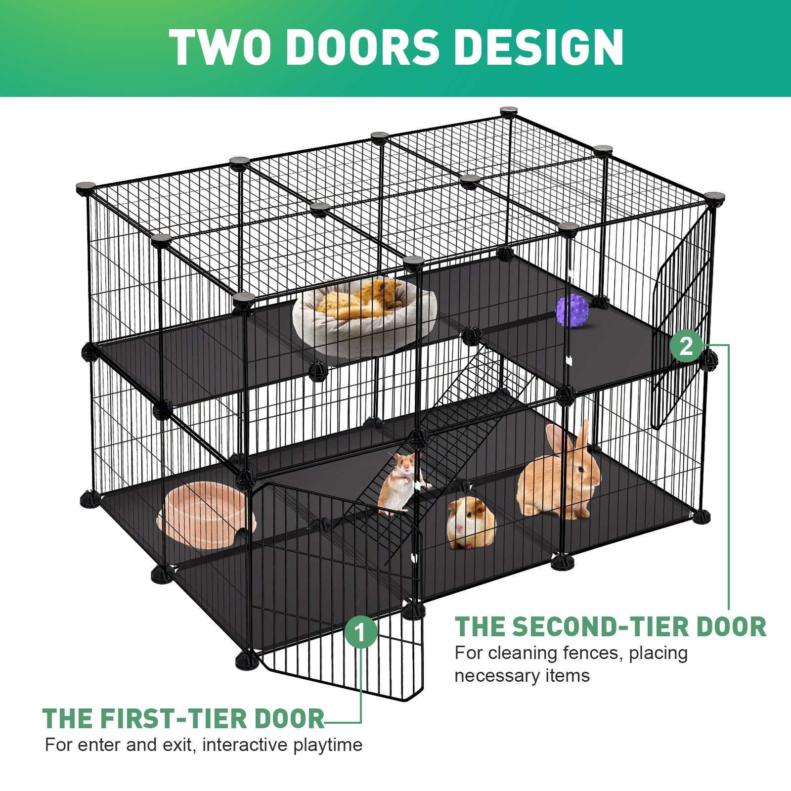VISCOO 41 Panels Pet Playpen, 35.4" x 23.6" x 23.6" Small Animal Playpen