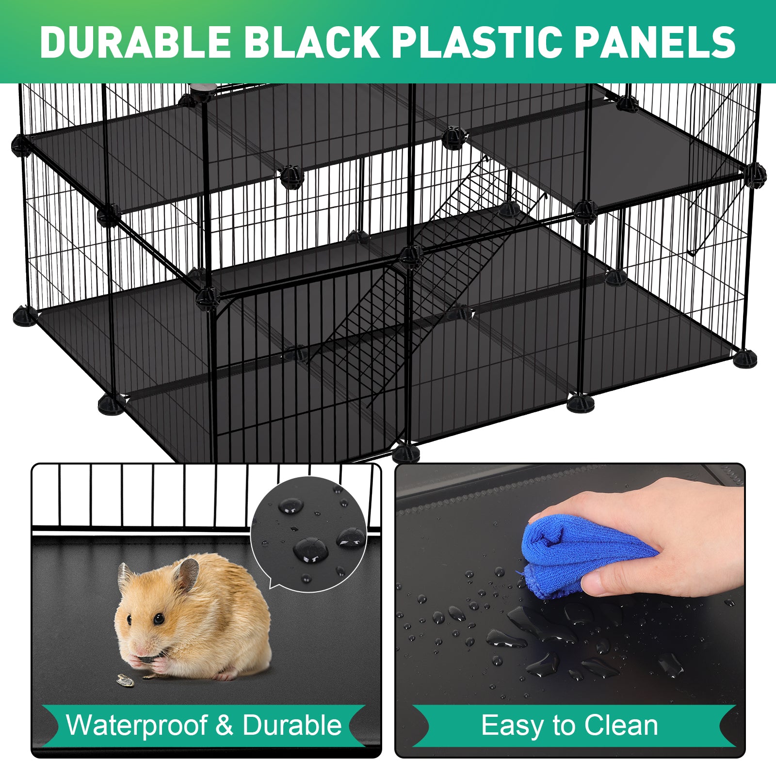 VISCOO 41 Panels Pet Playpen, 35.4" x 23.6" x 23.6" Small Animal Playpen