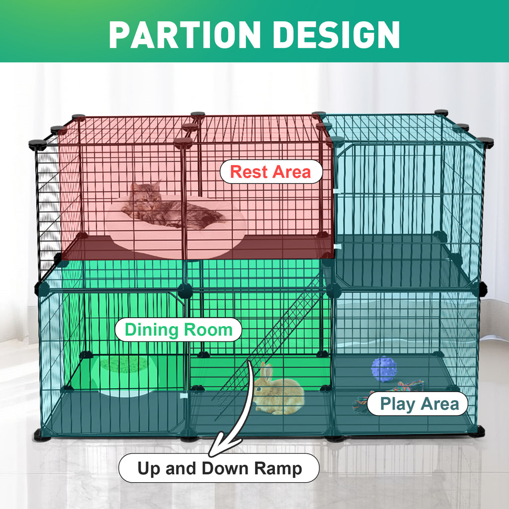 VISCOO 41 Panels Pet Playpen, 35.4" x 23.6" x 23.6" Small Animal Playpen