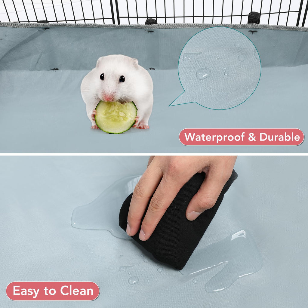 VISCOO 12 Panels Small Animal Playpen, 48" x 24" x 16" Guinea Pigs Cages, C&amp, C Cage for Guinea Pigs with Waterproof Mat