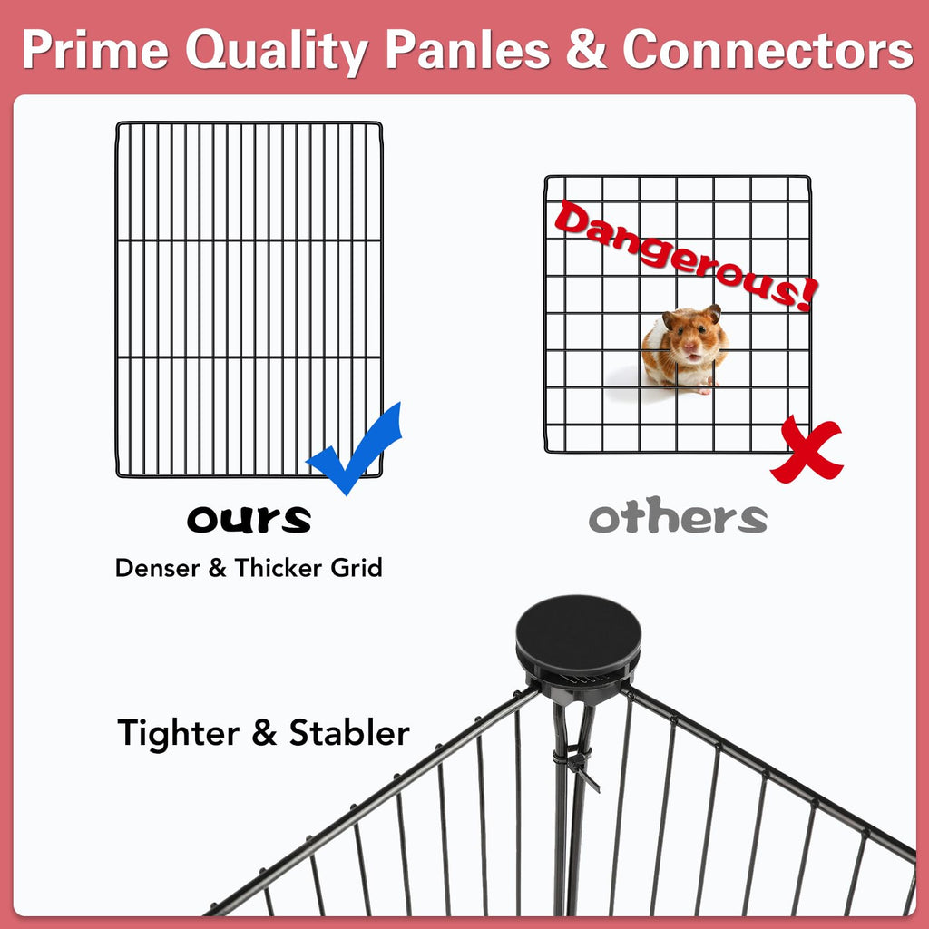 VISCOO 12 Panels Small Animal Playpen, 48" x 24" x 16" Guinea Pigs Cages, C&amp, C Cage for Guinea Pigs with Waterproof Mat
